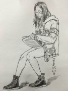 素描人物坐姿女孩范畫賞