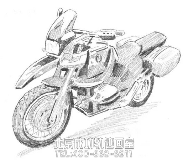 摩托車(chē)素描步驟圖解