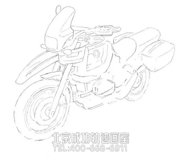 摩托車(chē)素描步驟圖解